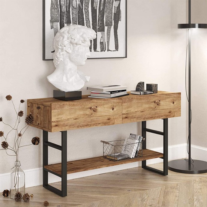 VIEN ΚΟΝΣΟΛΑ OAK-ΜΑΥΡΟ 139x43x75,5cm