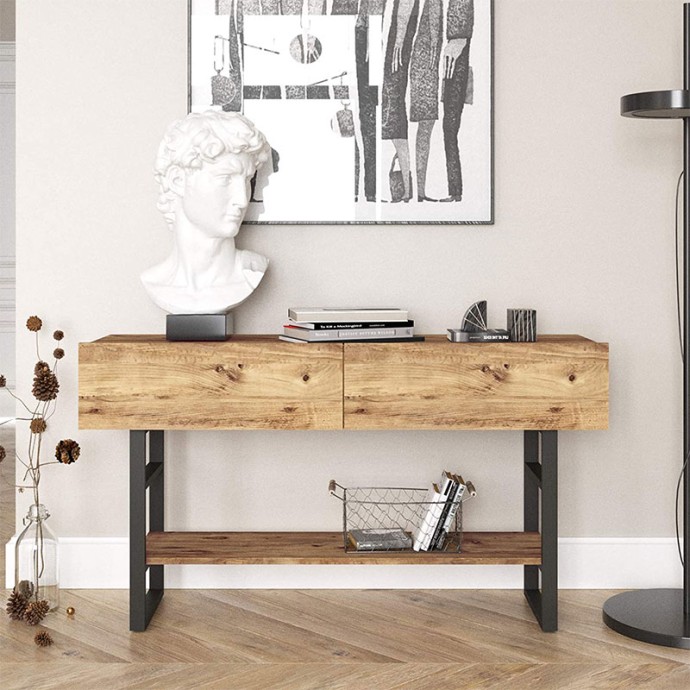 VIEN ΚΟΝΣΟΛΑ OAK-ΜΑΥΡΟ 139x43x75,5cm