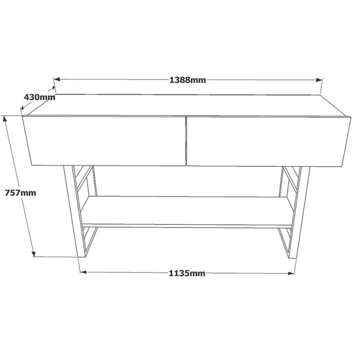 VIEN ΚΟΝΣΟΛΑ OAK-ΜΑΥΡΟ 139x43x75,5cm