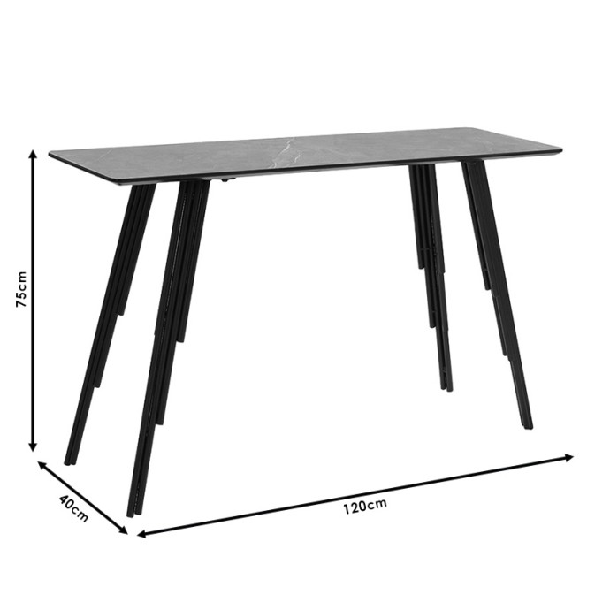 LIFO ΚΟΝΣΟΛΑ MDF ΑΝΘΡΑΚΙ CEMENT-ΜΑΥΡΟ 120x40x75cm