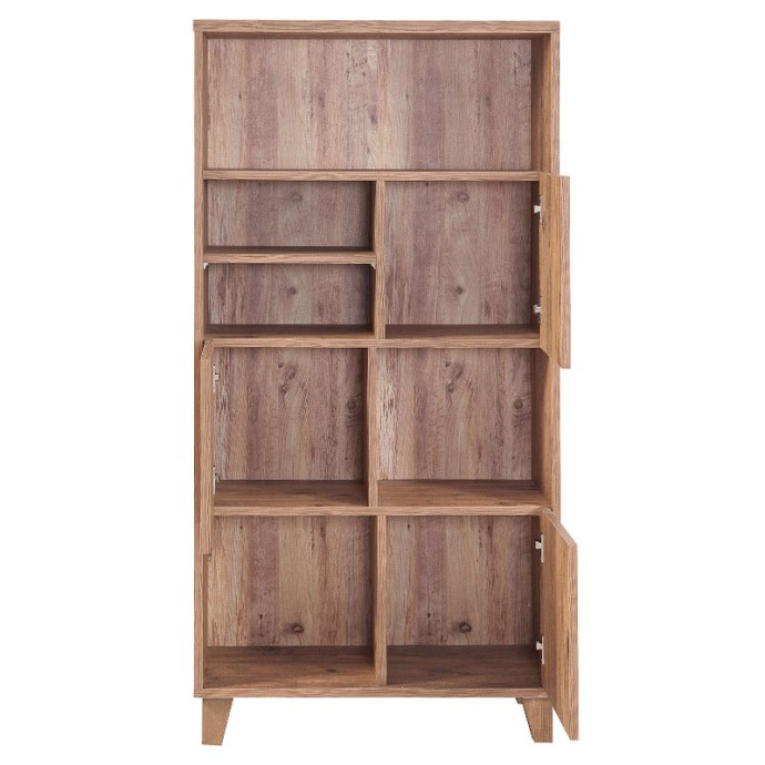 ΒΙΒΛΙΟΘΗΚΗ PWF-0181-7 ΣΕ ΧΡΩΜΑ ΠΕΥΚΟΥ 80x36x155cm