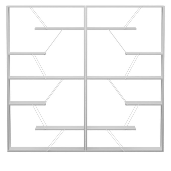 TARS ΒΙΒΛΙΟΘΗΚΗ ΓΚΡΙ-ΛΕΥΚΟ 168x24x157cm