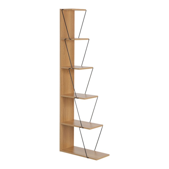 MINI TARS ΒΙΒΛΙΟΘΗΚΗ SONOMA-ΜΑΥΡΟ 130x22x146cm