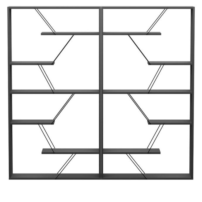 TARS ΒΙΒΛΙΟΘΗΚΗ ΑΝΘΡΑΚΙ-ΜΑΥΡΟ 168x24x157cm