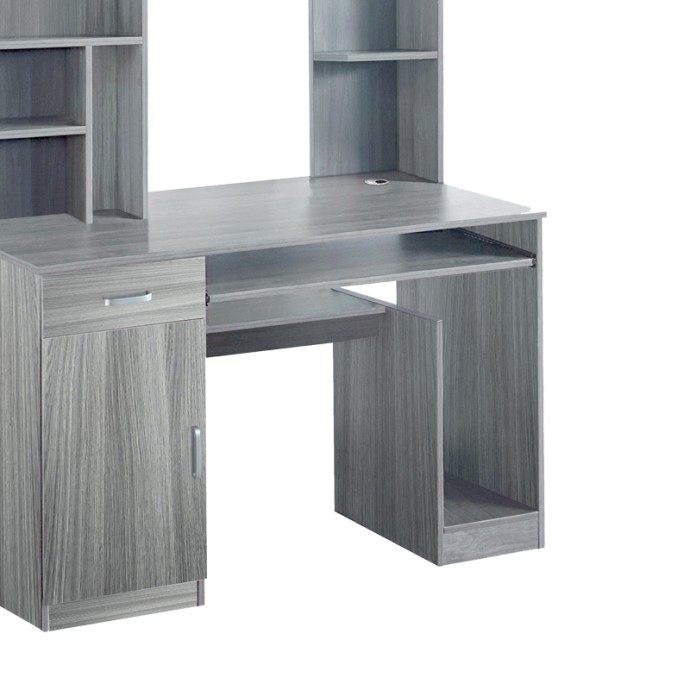 NOVELTY ΓΡΑΦΕΙΟ ΥΠΟΛΟΓΙΣΤΗ ΜΕ ΒΙΒΛΙΟΘΗΚΗ ΓΚΡΙ-OAK 120x55x182cm