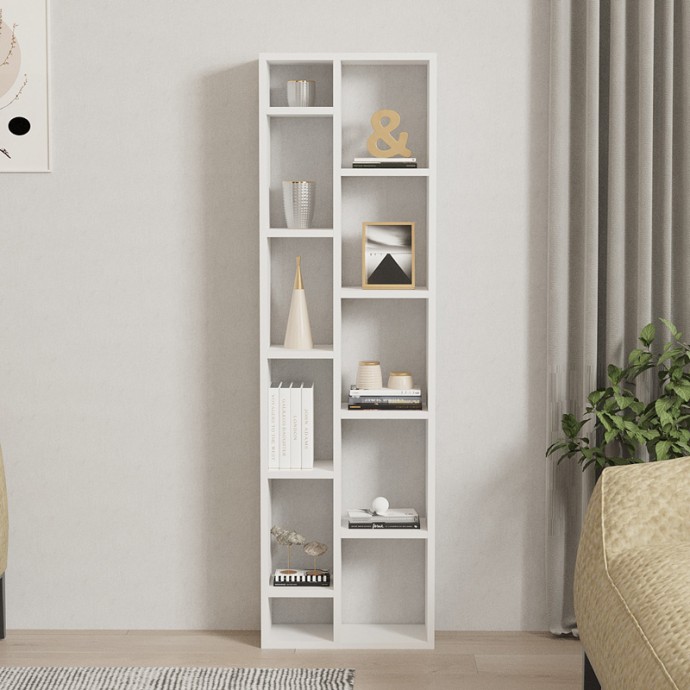 MINICU ΒΙΒΛΙΟΘΗΚΗ ΣΕ ΛΕΥΚΗ ΑΠΟΧΡΩΣΗ 44,4x19,6x150cm
