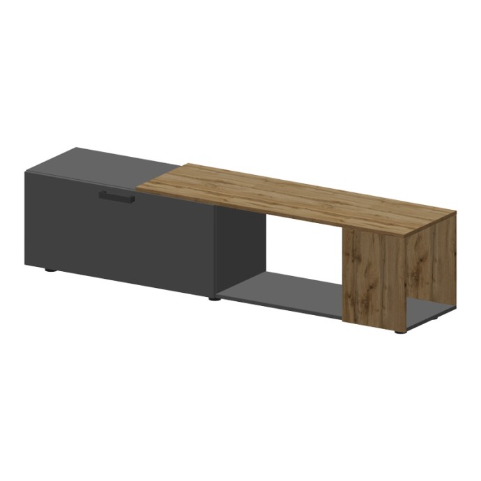 POELFY ΣΥΝΘΕΤΟ ΣΑΛΟΝΙΟΥ ΣΕ ΑΝΘΡΑΚΙ-OAK ΑΠΟΧΡΩΣΗ 170x37.5x42cm