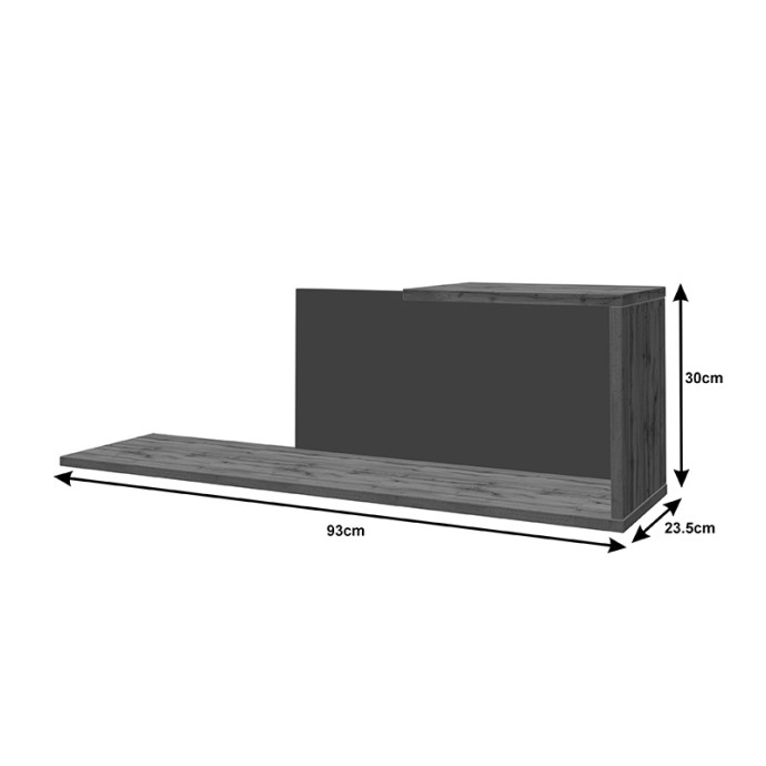 POELFY ΣΥΝΘΕΤΟ ΣΑΛΟΝΙΟΥ ΣΕ ΑΝΘΡΑΚΙ-OAK ΑΠΟΧΡΩΣΗ 170x37.5x42cm