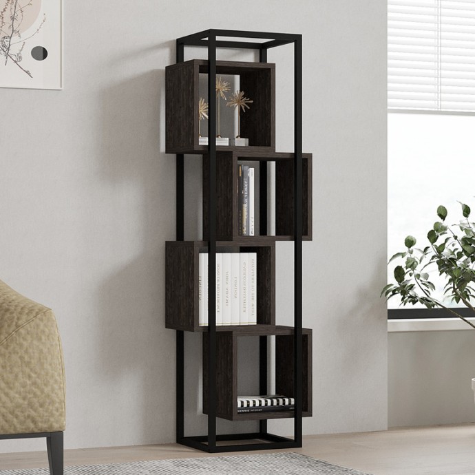 GRIDUR ΒΙΒΛΙΟΘΗΚΗ ΣΕ ΣΚΟΥΡΟ ΚΑΡΥΔΙ ΑΠΟΧΡΩΣΗ 44x29x140cm