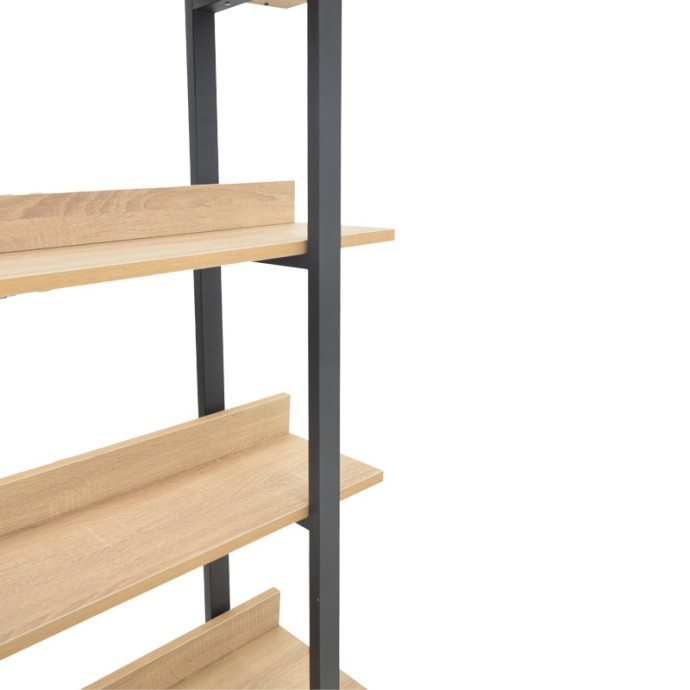 ALMOND ΒΙΒΛΙΟΘΗΚΗ ΣΕ OAK-ΜΑΥΡΗ ΑΠΟΧΡΩΣΗ 120x29x185cm