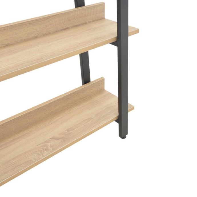 ALMOND ΒΙΒΛΙΟΘΗΚΗ ΣΕ OAK-ΜΑΥΡΗ ΑΠΟΧΡΩΣΗ 120x29x185cm