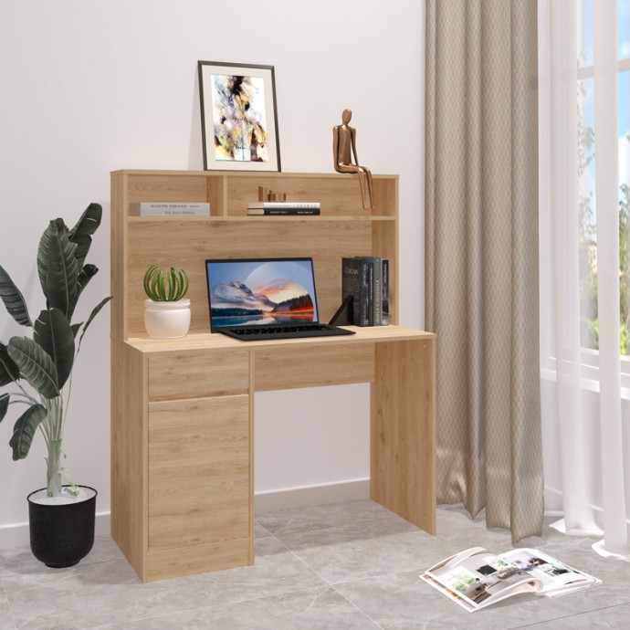 SECRETA ΓΡΑΦΕΙΟ ΕΡΓΑΣΙΑΣ ΜΕ ΡΑΦΙ ΣΕ OAK ΑΠΟΧΡΩΣΗ 110x50x135cm