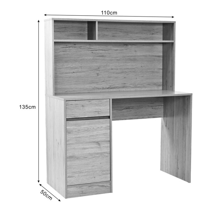 SECRETA ΓΡΑΦΕΙΟ ΕΡΓΑΣΙΑΣ ΜΕ ΡΑΦΙ ΣΕ OAK ΑΠΟΧΡΩΣΗ 110x50x135cm