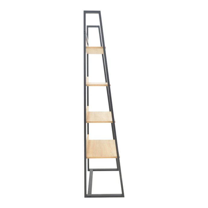 RYDER ΒΙΒΛΙΟΘΗΚΗ ΣΕ OAK-ΜΑΥΡΗ ΑΠΟΧΡΩΣΗ 75x36x185cm
