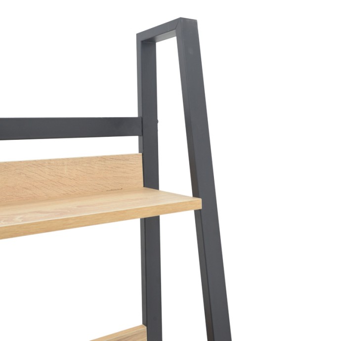 RYDER ΒΙΒΛΙΟΘΗΚΗ ΣΕ OAK-ΜΑΥΡΗ ΑΠΟΧΡΩΣΗ 75x36x185cm