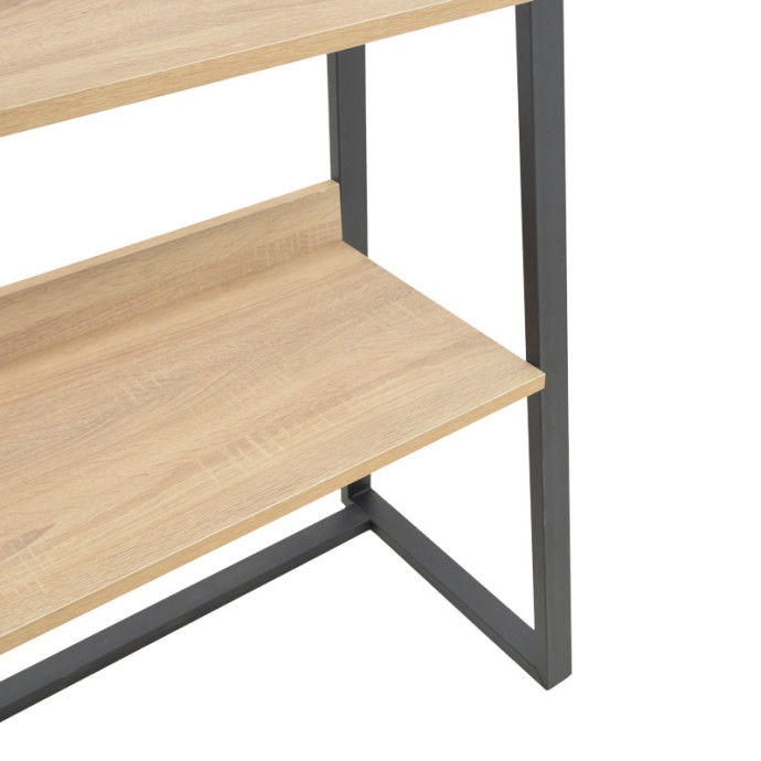 RYDER ΒΙΒΛΙΟΘΗΚΗ ΣΕ OAK-ΜΑΥΡΗ ΑΠΟΧΡΩΣΗ 75x36x185cm