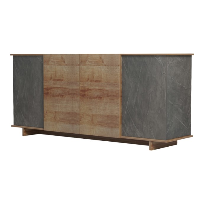 ZAFORE ΜΠΟΥΦΕΣ ΣΕ OAK-ΓΚΡΙ ΜΑΡΜΑΡΟΥ 180x45x80cm