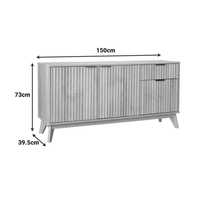 HAMEA ΜΠΟΥΦΕΣ MDF ΣΕ ΦΥΣΙΚΗ ΑΠΟΧΡΩΣΗ 150x39,5x73cm