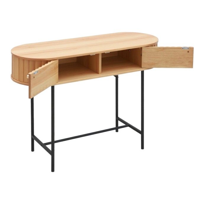 ZAKRO ΚΟΝΣΟΛΑ MDF-ΜΕΤΑΛΛΟ ΣΕ OAK ΑΠΟΧΡΩΣΗ 100x35x75cm