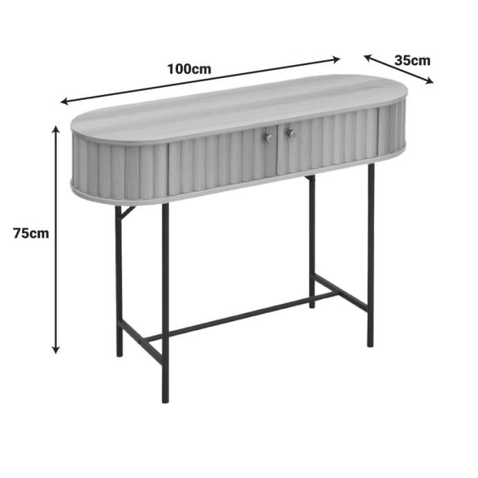 ZAKRO ΚΟΝΣΟΛΑ MDF-ΜΕΤΑΛΛΟ ΣΕ OAK ΑΠΟΧΡΩΣΗ 100x35x75cm