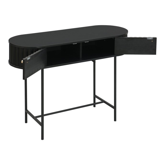 ZAKRO ΚΟΝΣΟΛΑ MDF-ΜΕΤΑΛΛΟ ΣΕ ΜΑΥΡΗ ΑΠΟΧΡΩΣΗ 100x35x75cm