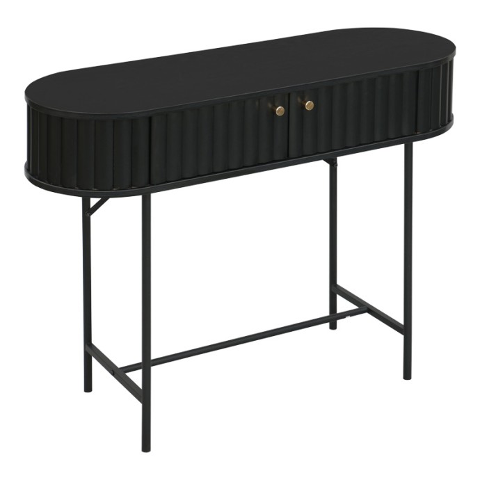 ZAKRO ΚΟΝΣΟΛΑ MDF-ΜΕΤΑΛΛΟ ΣΕ ΜΑΥΡΗ ΑΠΟΧΡΩΣΗ 100x35x75cm