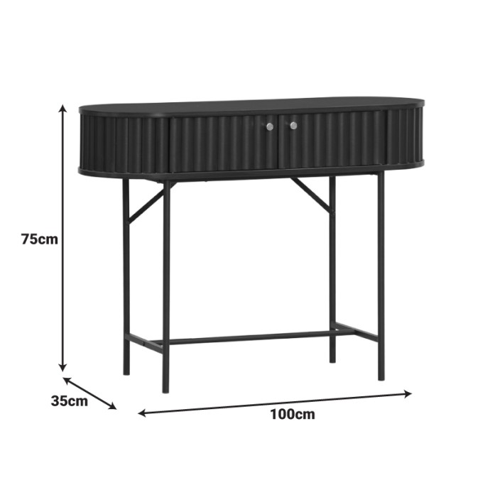 ZAKRO ΚΟΝΣΟΛΑ MDF-ΜΕΤΑΛΛΟ ΣΕ ΜΑΥΡΗ ΑΠΟΧΡΩΣΗ 100x35x75cm