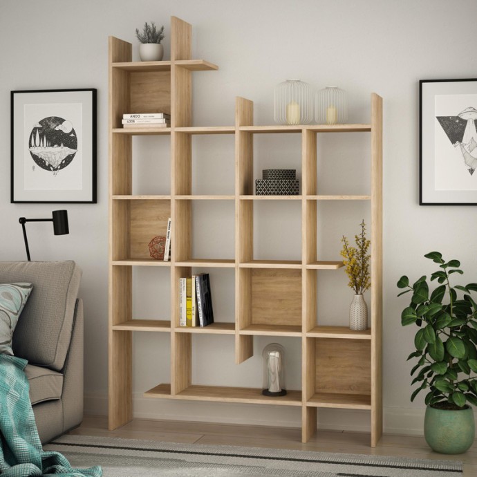 MANCO ΒΙΒΛΙΟΘΗΚΗ ΣΕ OAK ΑΠΟΧΡΩΣΗ 122x25.5x188cm