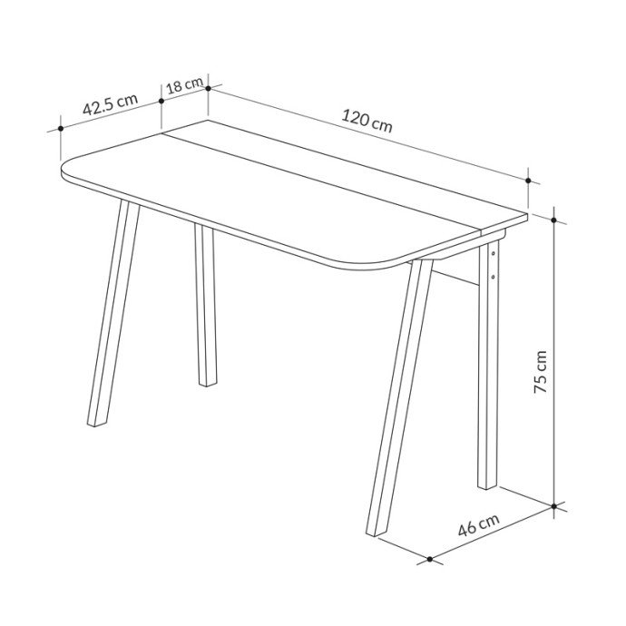 MALIA ΓΡΑΦΕΙΟ ΣΕ OAK ΑΠΟΧΡΩΣΗ 120x60.5x75cm