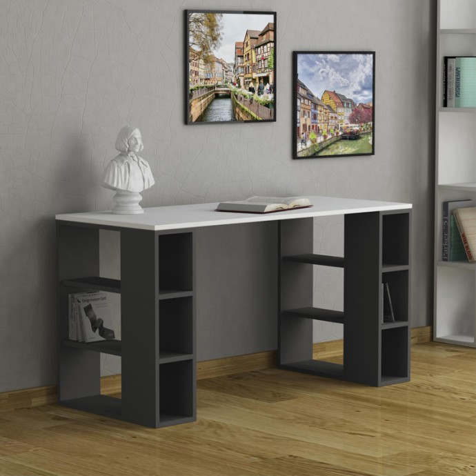 COLMAR ΓΡΑΦΕΙΟ ΣΕ ΛΕΥΚΗ-ΑΝΘΡΑΚΙ ΑΠΟΧΡΩΣΗ 140x60x75cm