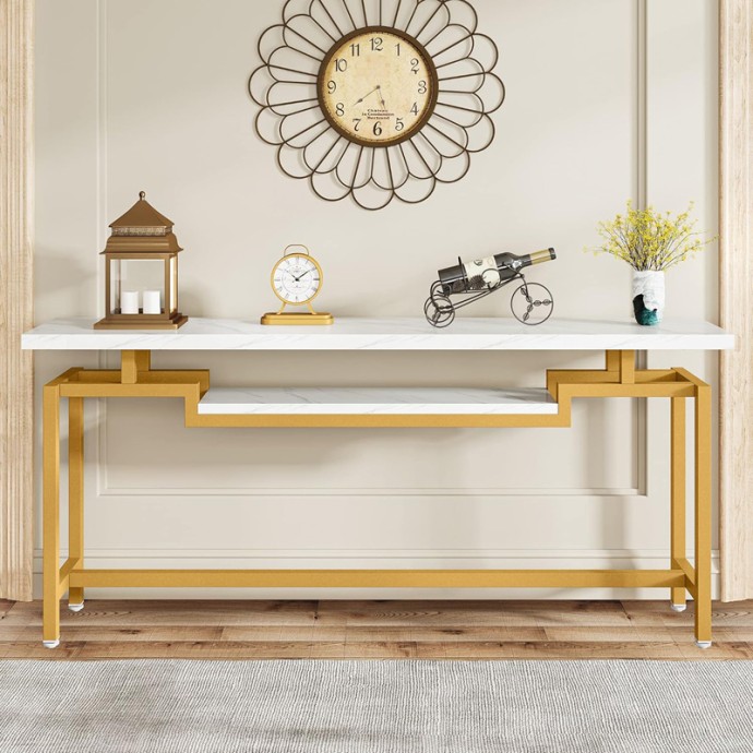 ONOLE ΚΟΝΣΟΛΑ ΣΕ ΟΨΗ ΜΑΡΜΑΡΟΥ - ΧΡΥΣΟ ΜΕΤΑΛΛΟ 180x35x82cm