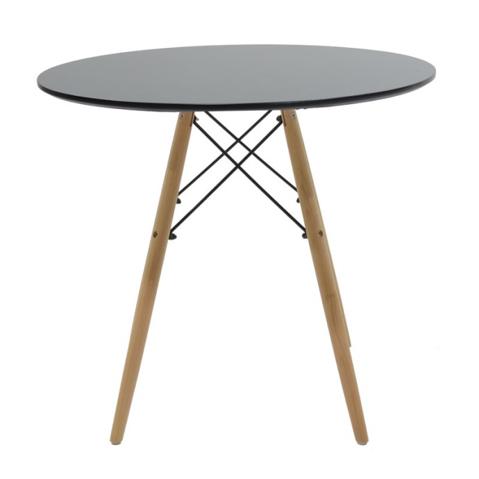 ΤΡΑΠΕΖΙ JULITA Φ80X73ΕΚ MDF ΜΑΥΡΟ-ΠΟΔΙΑ ΣΕ ΦΥΣΙΚΗ ΑΠΟΧΡΩΣΗ 