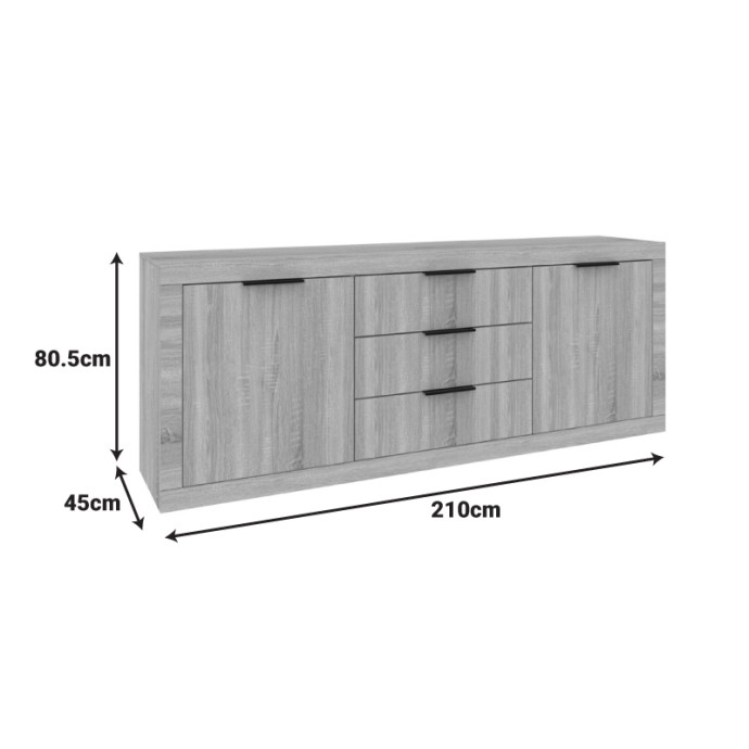 DOHA ΜΠΟΥΦΕΣ ΣΕ WENGE ΑΠΟΧΡΩΣΗ 210x45x80.5cm