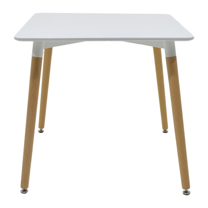 NATALI ΤΡΑΠΕΖΙ MDF ΛΕΥΚΟ-ΠΟΔΙΑ ΣΕ ΦΥΣΙΚΗ ΑΠΟΧΡΩΣΗ 80x80x76cm