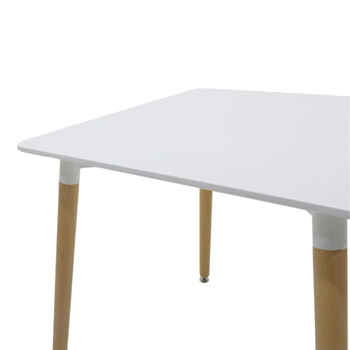 NATALI ΤΡΑΠΕΖΙ MDF ΛΕΥΚΟ-ΠΟΔΙΑ ΣΕ ΦΥΣΙΚΗ ΑΠΟΧΡΩΣΗ 80x80x76cm