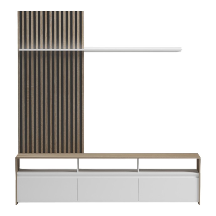 DELFINA ΣΥΝΘΕΤΟ ΣΑΛΟΝΙΟΥ ΣΕ SONOMA ΜΕ ΛΕΥΚΗ ΑΠΟΧΡΩΣΗ 190x40x199.5cm