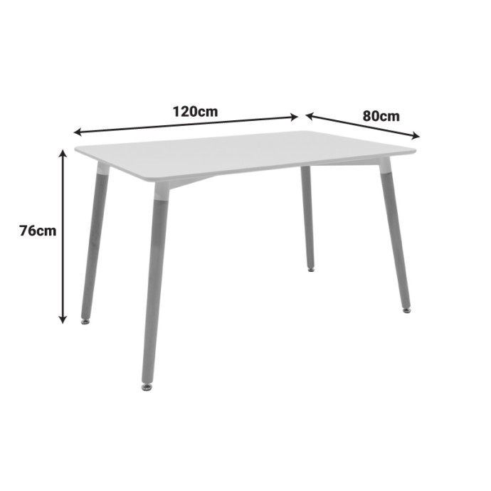 NATALI ΤΡΑΠΕΖΙ MDF ΛΕΥΚΟ-ΠΟΔΙΑ ΦΥΣΙΚΟ 120x80x76cm