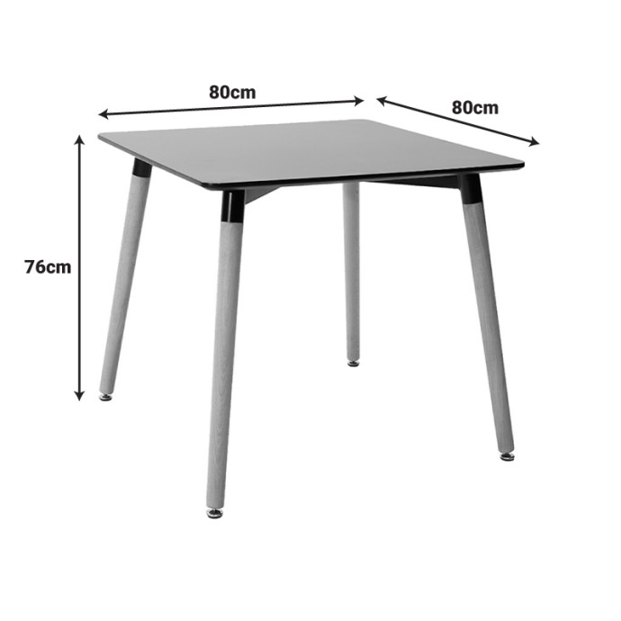 NATALI ΤΡΑΠΕΖΙ MDF ΜΑΥΡΟ-ΠΟΔΙΑ ΦΥΣΙΚΟ 80x80x76cm