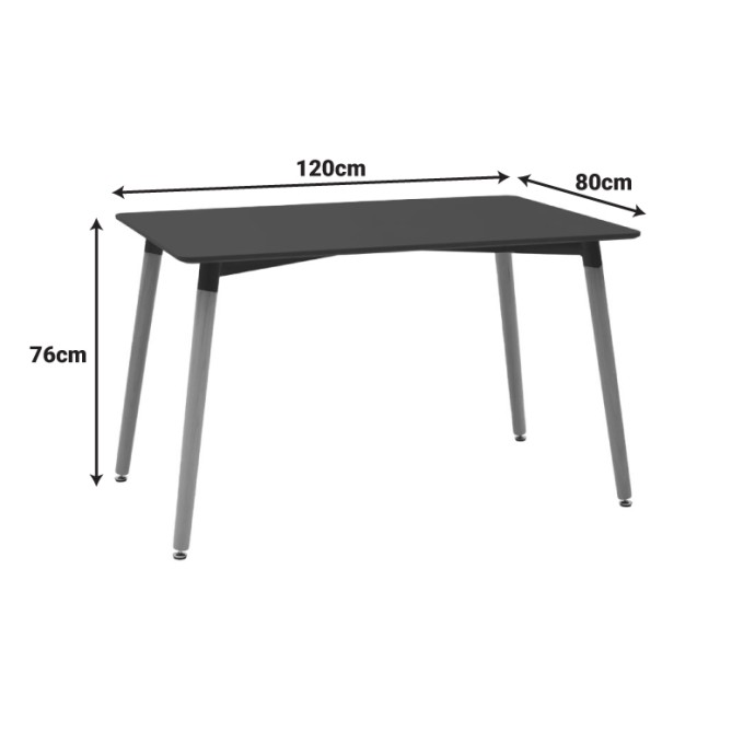NATALI ΤΡΑΠΕΖΙ MDF ΜΑΥΡΟ-ΠΟΔΙΑ ΦΥΣΙΚΟ 120x80x76cm