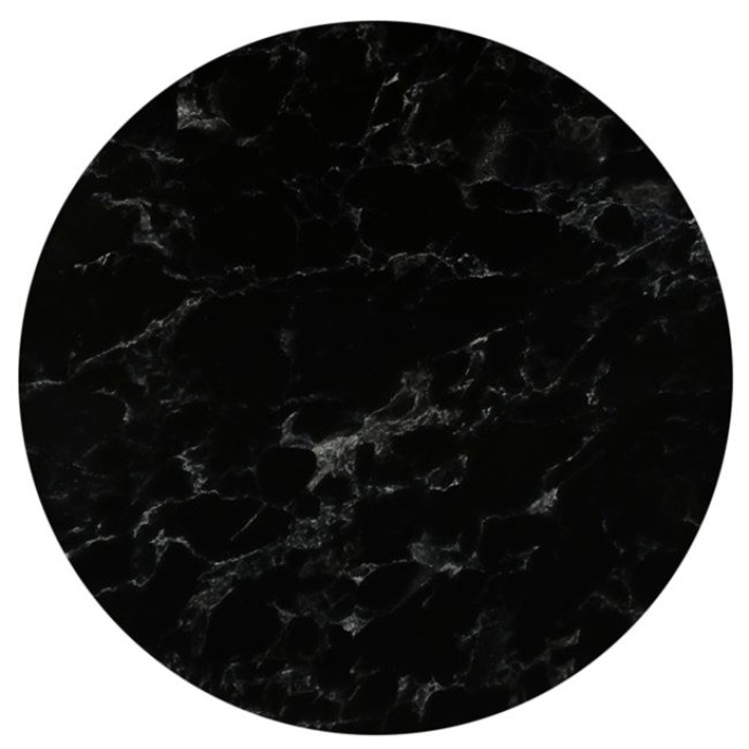 HPL (HIGH PRESSURE LAMINATED) ΕΠΙΦΑΝΕΙΑ ΤΡΑΠΕΖΙΟΥ Φ70cm/12mm ΑΠΟΧΡΩΣΗ BLACK MARBLE, ΕΞΩΤΕΡΙΚΟΥ ΧΩΡΟΥ