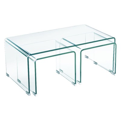 GLASSER ΤΡΑΠΕΖΑΚΙΑ ΣΑΛΟΝΙΟΥ 90x50x38cm ΔΙΑΦΑΝΟ ΓΥΑΛΙ 12MM