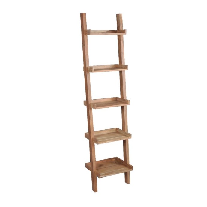 LADDER ΒΙΒΛΙΟΘΗΚΗ - ΡΑΦΙΕΡΑ 45x35x190cm ΞΥΛΟ ΑΚΑΚΙΑ ΦΥΣΙΚΟ