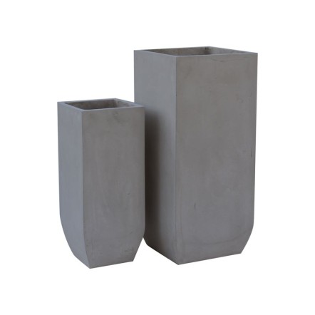 FLOWER POT-1  SET 2 ΤΕΜΑΧΙΩΝ CEMENT GREY