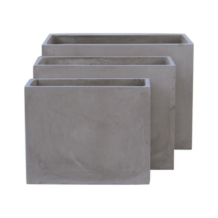 FLOWER POT-2  SET 3 ΤΕΜΑΧΙΩΝ CEMENT GREY