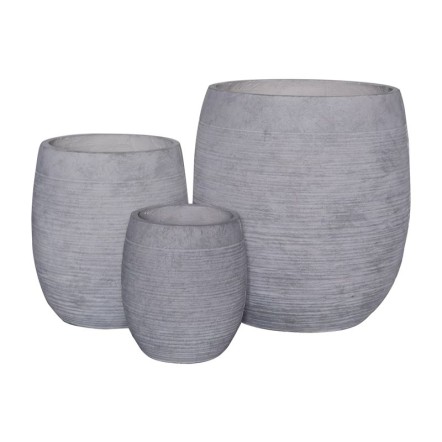 FLOWER POT-8 SET 3 ΤΕΜΑΧΙΩΝ, ΑΠΟΧΡΩΣΗ LIGHT GREY WASH