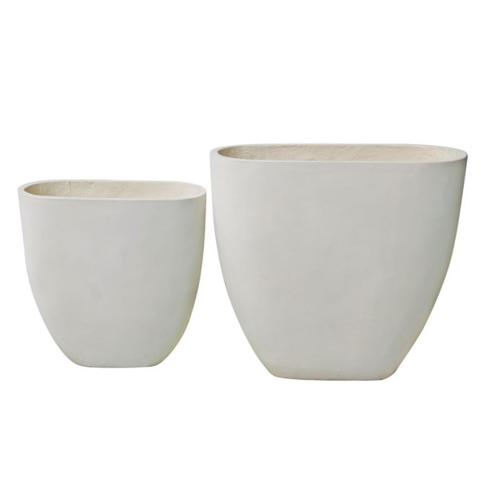 FLOWER POT-14 SET 2 ΤΕΜΑΧΙΩΝ ΑΠΟΧΡΩΣΗ MILK WHITE