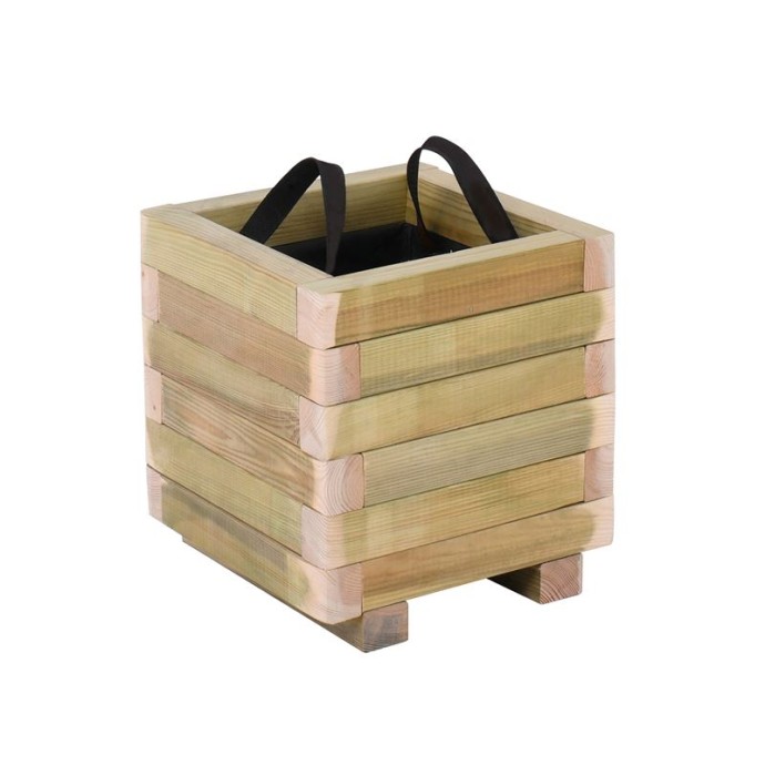 FLOWER POT WOOD ΓΛΑΣΤΡΑ, ΕΜΠΟΤΙΣΜΟΥ PINE, ΑΠΟΧΡΩΣΗ ΦΥΣΙΚΟ, 40X40X36CM