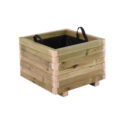 FLOWER POT WOOD ΓΛΑΣΤΡΑ, ΕΜΠΟΤΙΣΜΟΥ PINE, ΑΠΟΧΡΩΣΗ ΦΥΣΙΚΟ, 50X50X36CM