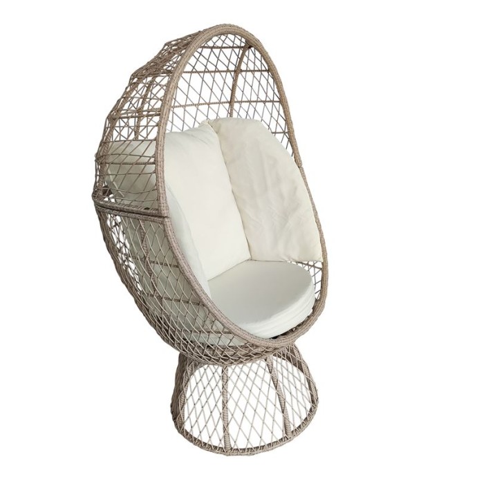 CROWN ΠΟΛΥΘΡΟΝΑ EGG, WICKER ΜΠΕΖ, ΜΑΞΙΛΑΡΙ ΑΣΠΡΟ