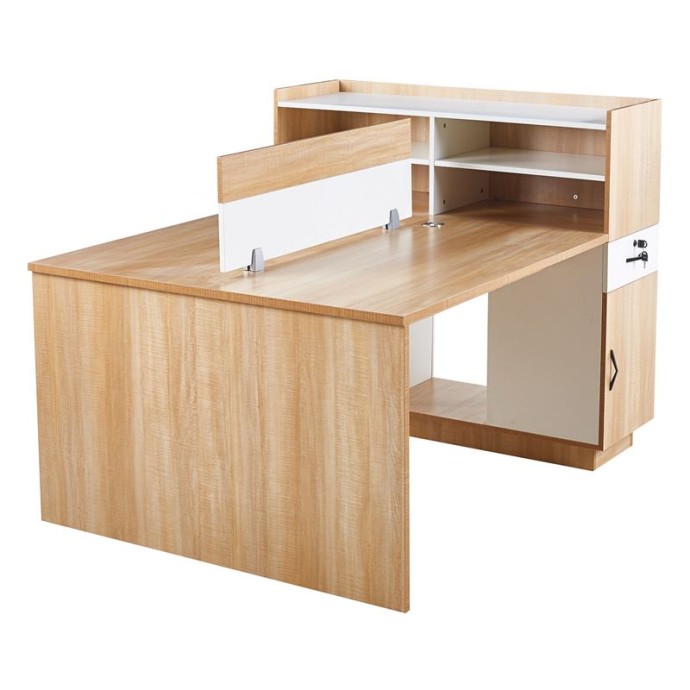 WORKSTATION ΓΡΑΦΕΙΟ - ΣΤΑΘΜΟΣ ΕΡΓΑΣΙΑΣ 2 ΘΕΣΕΩΝ, MELAMINE ΑΠΟΧΡΩΣΗ SONOMA-ΑΣΠΡΟ